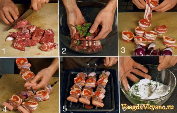 Шашлыки с соусом из хрена 