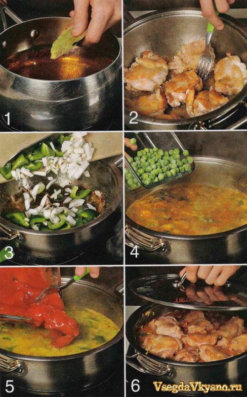 Куриные бедрышки с шафрановым рисом 